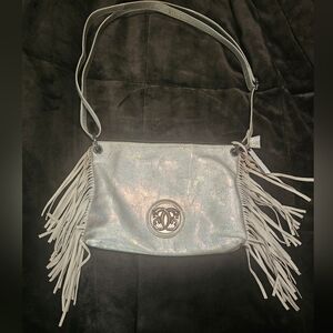 Sharif Silver Fringe Shoulder Bag